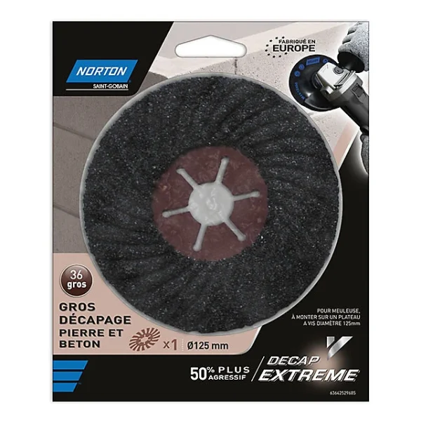 boutiqued en ligne Castorama Disque De Meuleuse Decap Extrem Ø125 Mm Norton – Grain 80 1