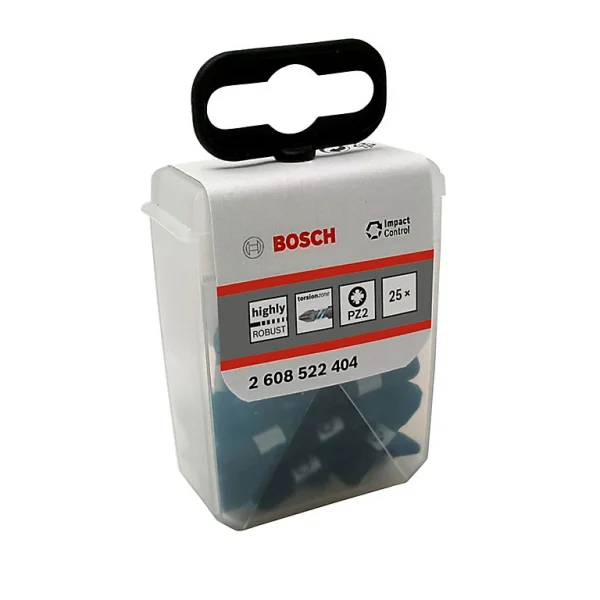 Castorama Embout De Vissage Torsion Impact PZ2 25 mm Bosch – 25 Pièces à prix d'occasion 1