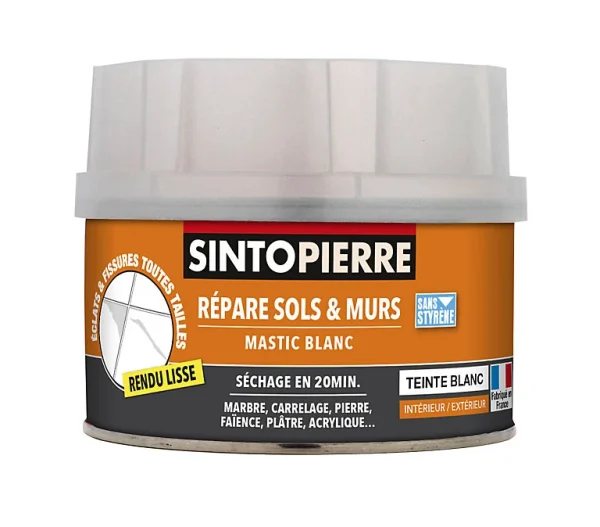 Promotio de vente Castorama Mastic Polyester Sintopierre Blanc 170 Ml 1