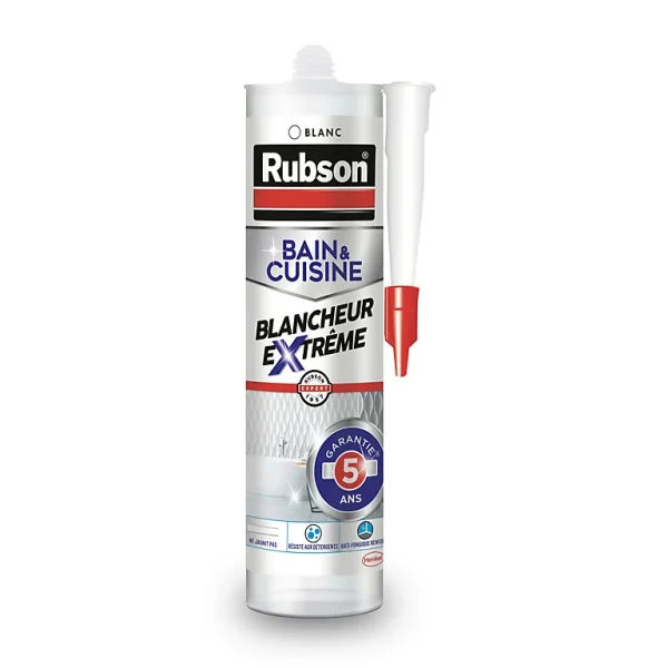 prix le plus bas Castorama Mastic Rubson Bain & Cuisine Blancheur Extrême Cartouche 280 Ml 1