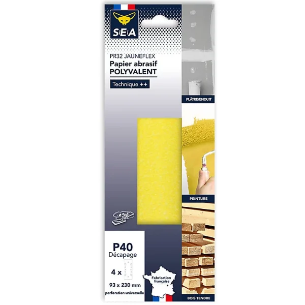 soldes en ligne Castorama Papier Abrasif Corindon 93 X 230 Mm Grain 40, Lot De 4 1