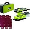 à prix promos Castorama Ponceuse à Bande Ryobi RSS280-SA30 1/3 De Feuille 800W + 30 Feuilles Abrasives 7